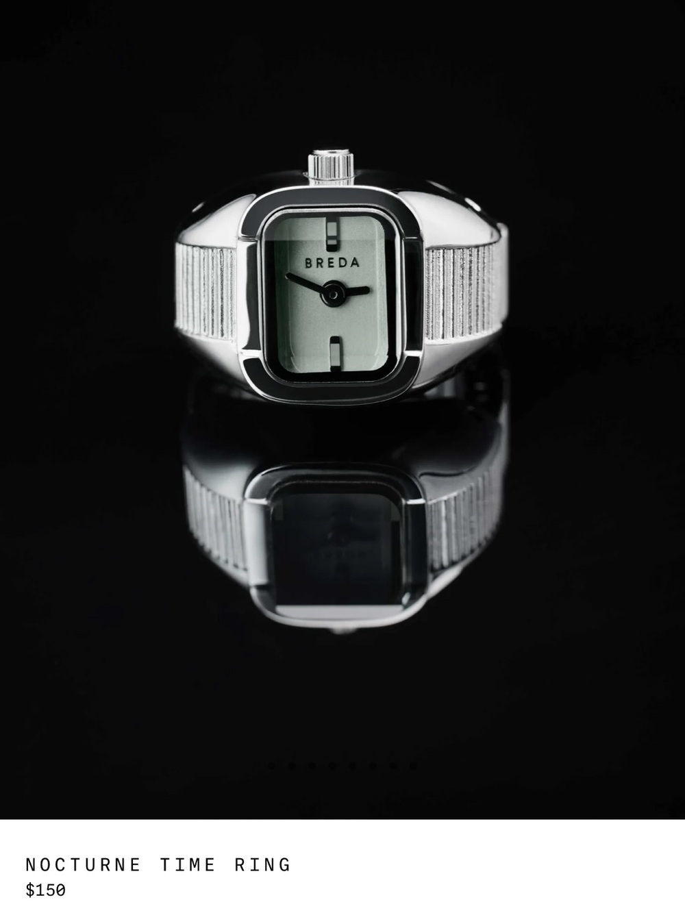Breda Nocturne Time Ring — Silver/Smoke New
Without tags
